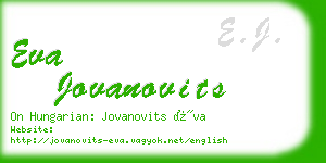 eva jovanovits business card